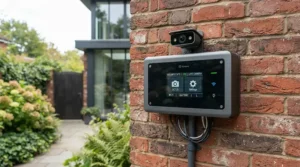 An affordable unit mounted on a brick wall, showcasing why it is considered the best home EV charger on a budget.