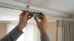 Checking curtain rail compatibility for a retrofit curtain motor on an I-rail