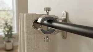 Demonstrating damage-free fixings with a smart curtain opener for renters no drilling on rented property