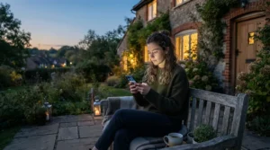 Checking security status via a smart relay module for garage door after dark